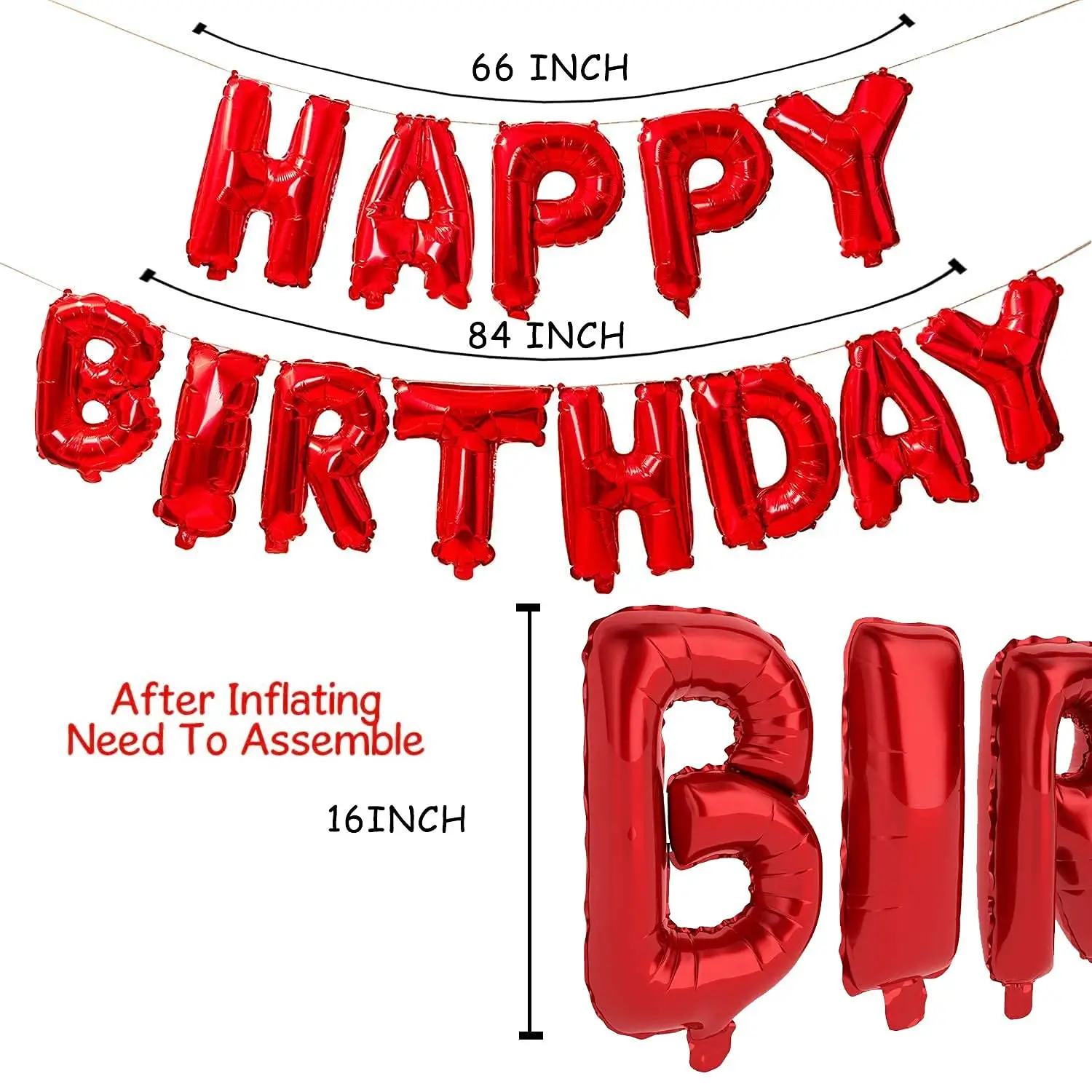 Birthday foil balloon red