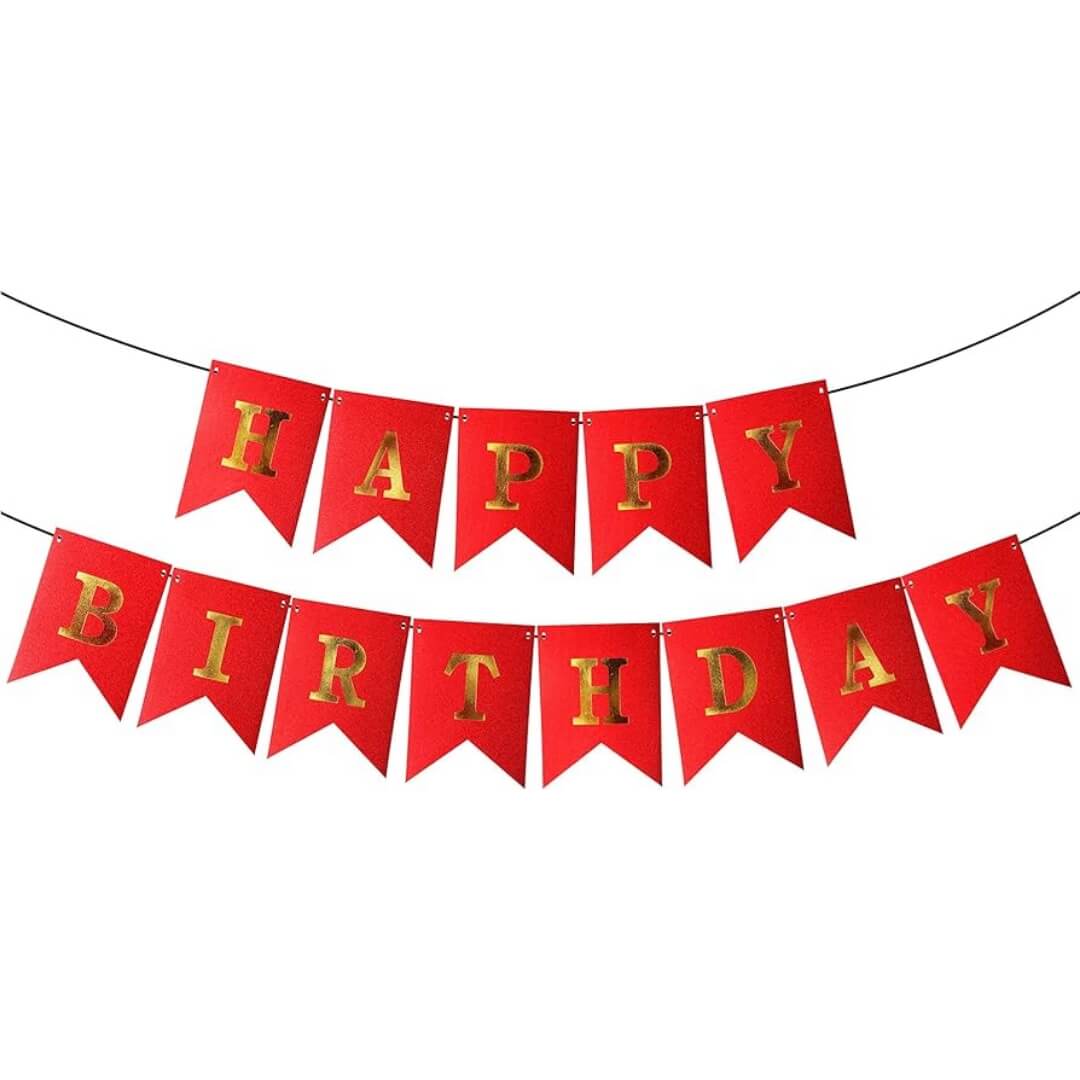 Birthday Banner Card Red