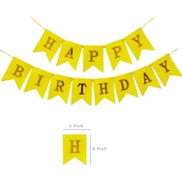Birthday Banner Card Yellow