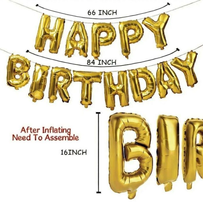 Birthday Foil Balloon Golden