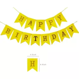 Birthday Banner Card Yellow