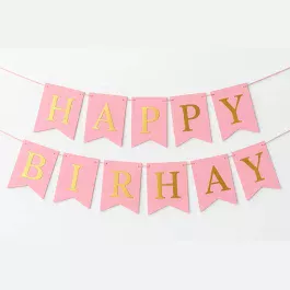 Birthday Banner Card Pink