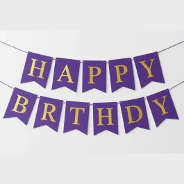 Birthday Banner Card Purple