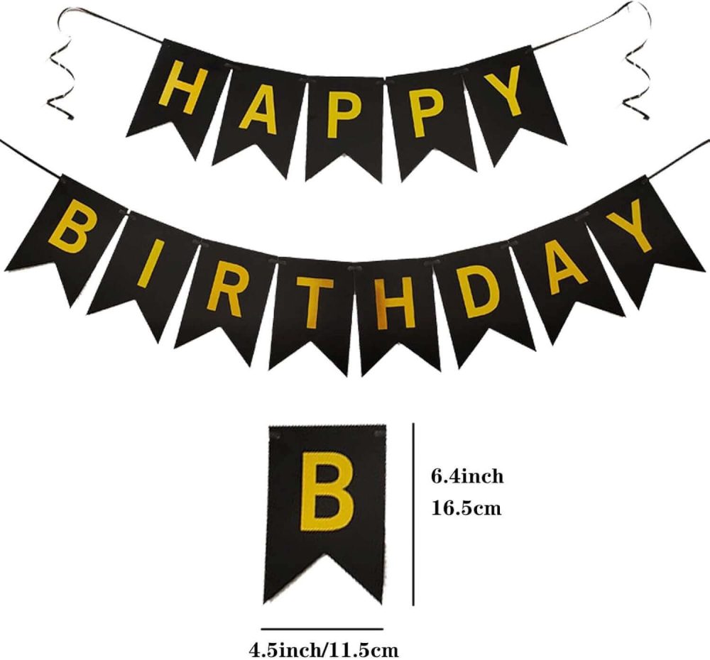 Birthday Banner Card Black