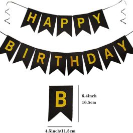 Birthday Banner Card Black