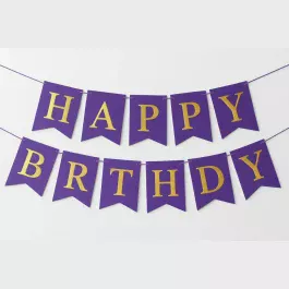 Birthday Banner Card Purple